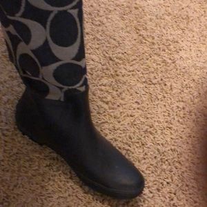 Navy/denim Coach rain boots